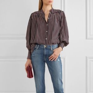 FRAME | NWT Chloe Silk Striped Button Down Top